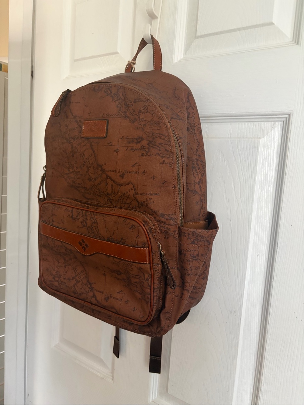 Patricia Nash Brown Map-Print Backpack